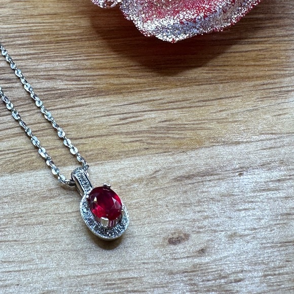 Ruby and Diamond pendant 14kt (NEW) - Picture 12 of 13